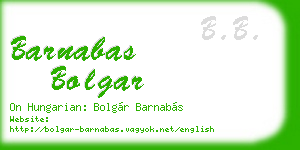 barnabas bolgar business card